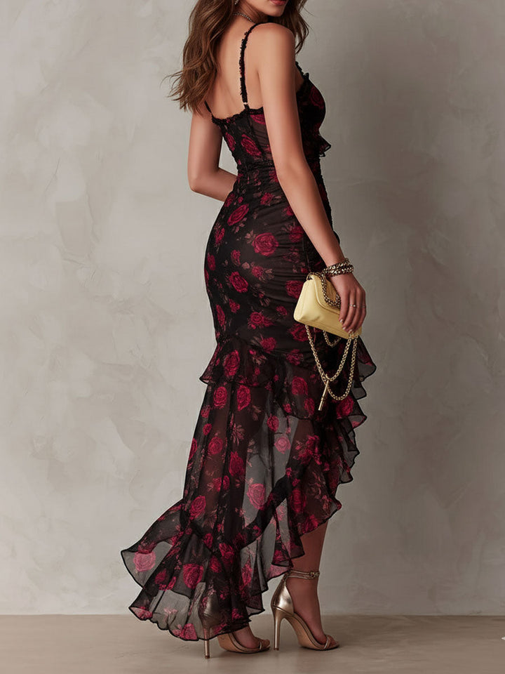 Louise | Robe Bohème à Volants Fleurie