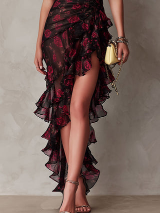 Louise | Robe Bohème à Volants Fleurie
