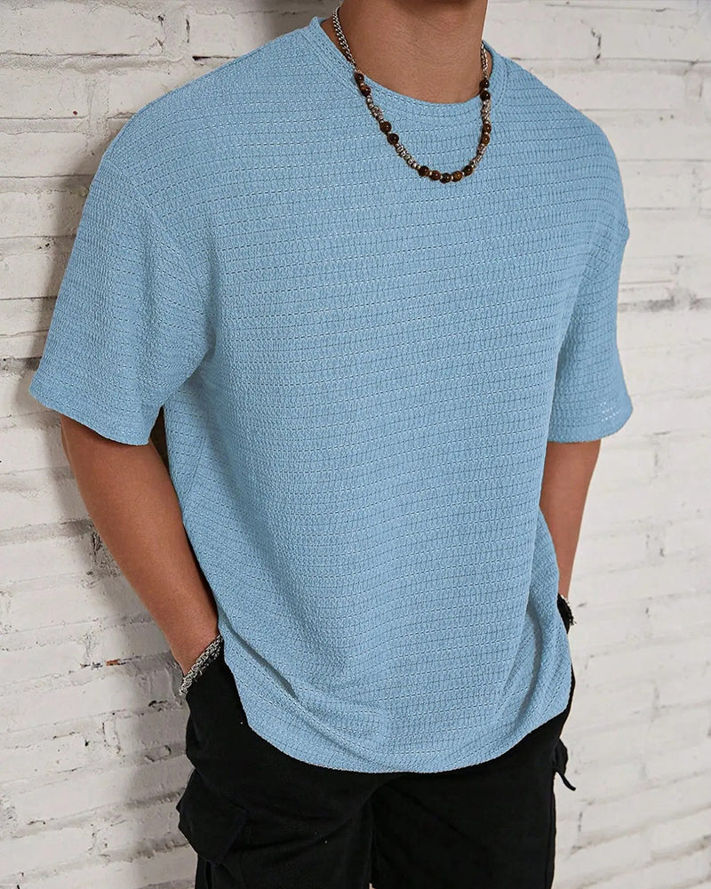 T-Shirt Homme Unie Respirant Manches Courtes
