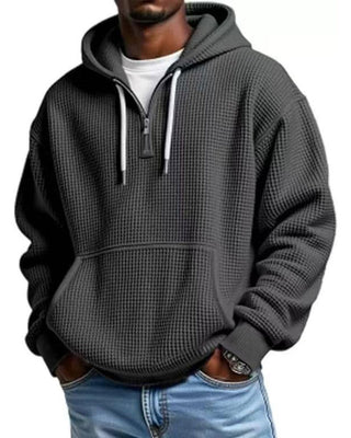 Hoodie Homme Unie Fermeture Éclair Pull