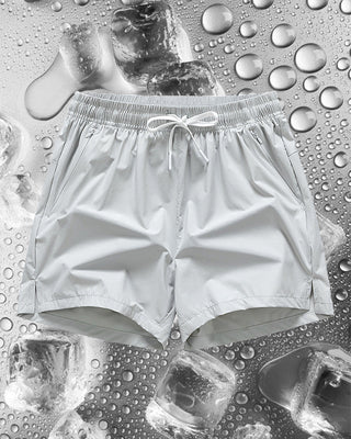 Shorts Hommes Taille Élastique Poche Séchage Rapide Ice-Soie Sport