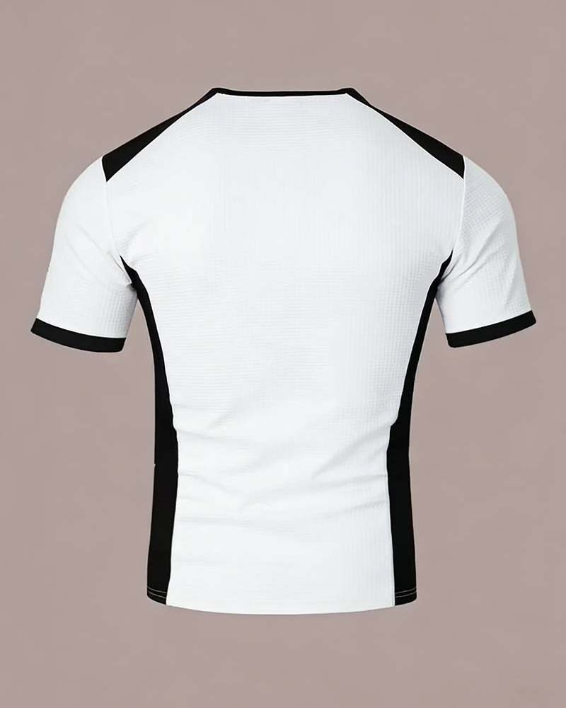 T-Shirt Homme Bloc De Couleur Gaufré