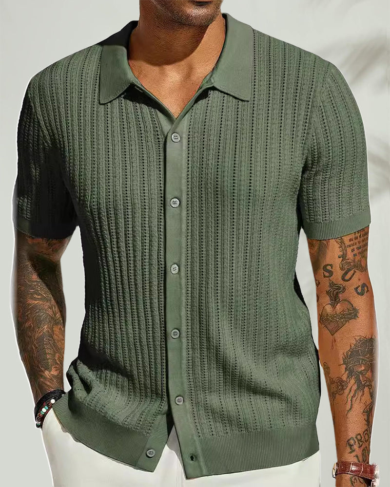 Chemise Homme Uni Creuse Respirante