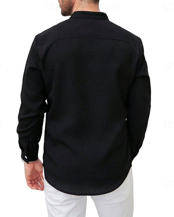 Chemise Hommes Mode Mini Col Mandarin