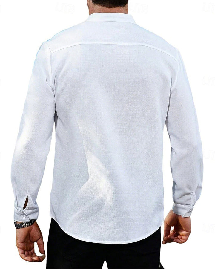 Chemise Hommes Mode Mini Col Mandarin