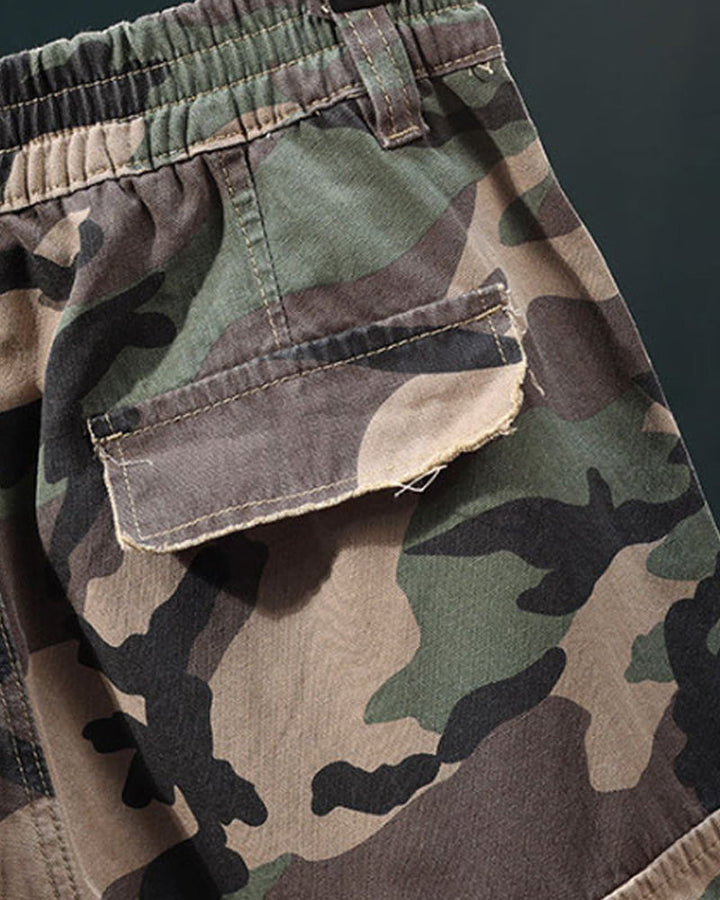 🔥 Short Cargo Camouflage À Clous Pour Homme