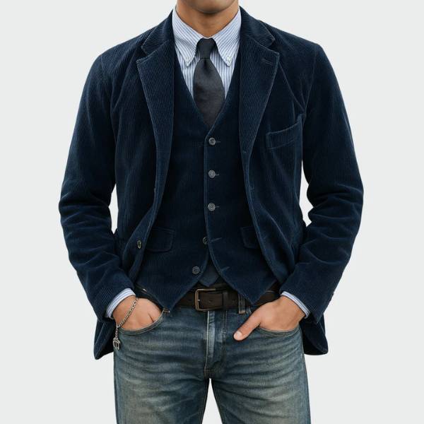 Danoir Paris™ | Ensemble 2 pièces : Blazer et Gilet en Velours