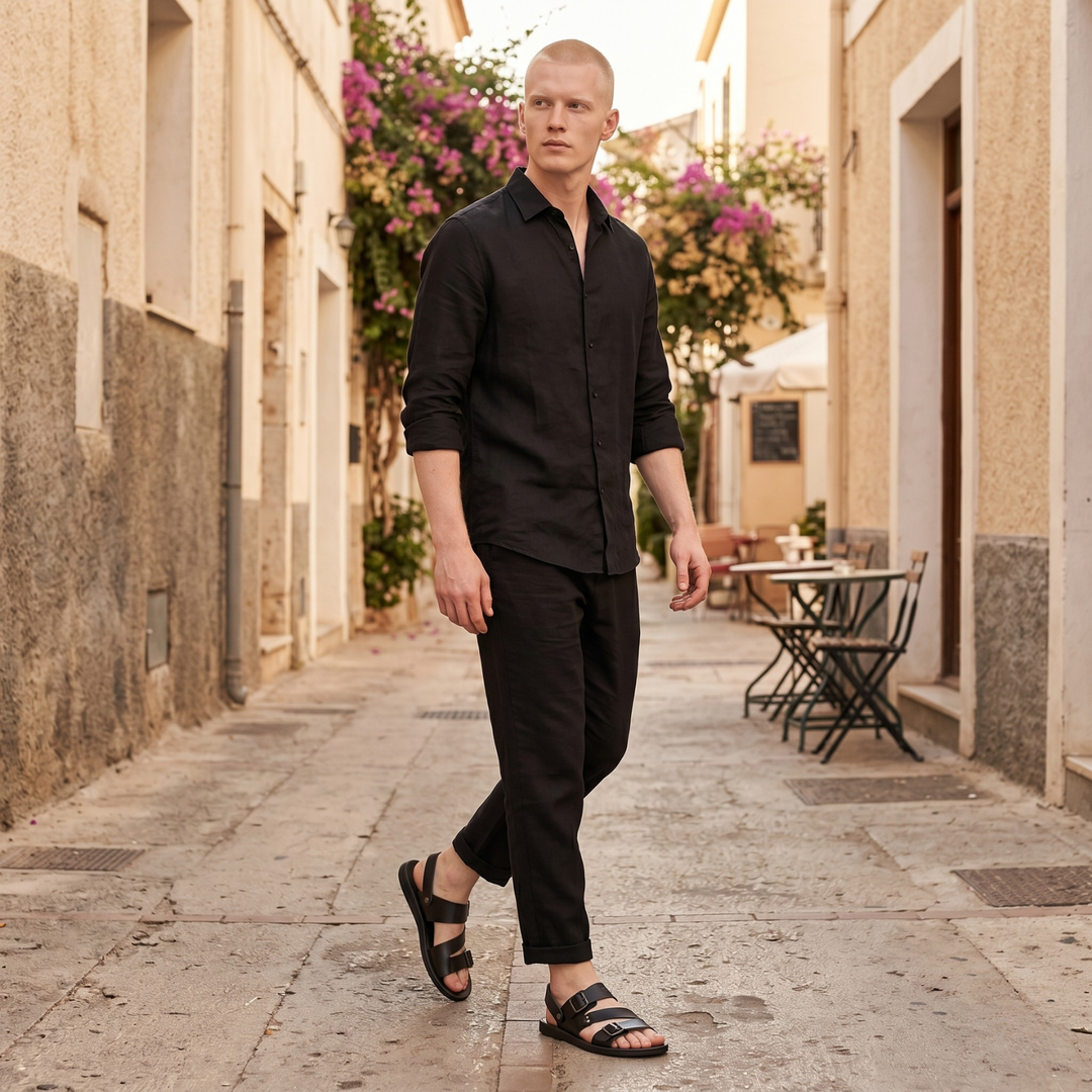 Sandales homme en cuir à lanières réglables – Style d&