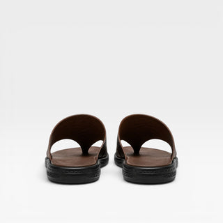 Sandales en cuir à enfiler pour hommes – Confort quotidien élégant avec boucle d’orteil