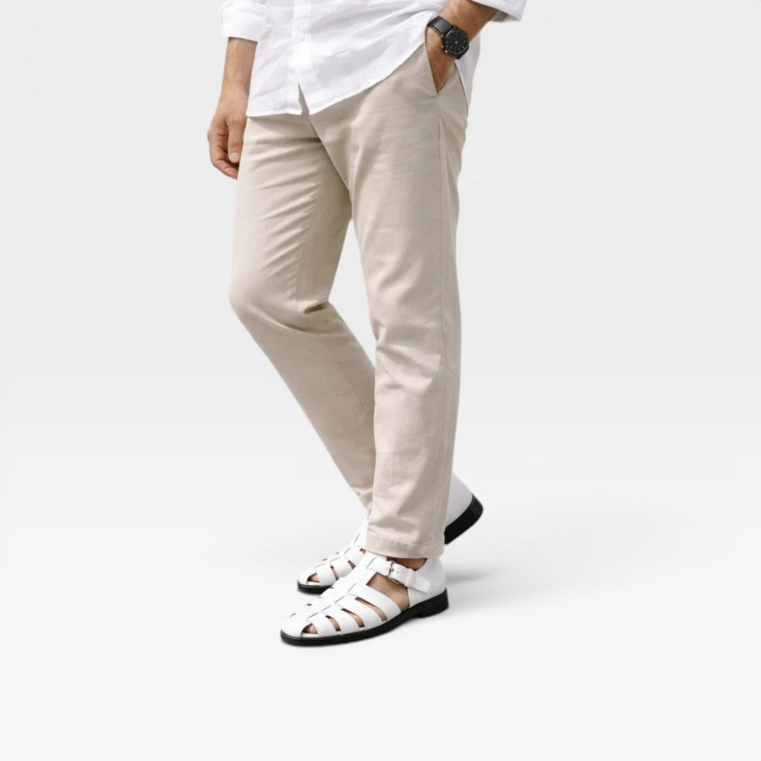 Sandales fisherman en cuir pour hommes – Style estival classique à bout fermé