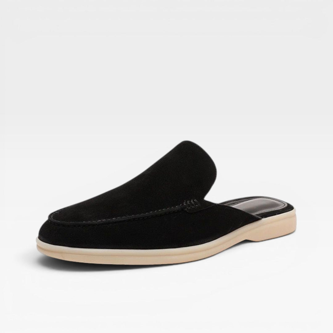 Mules en daim pour hommes – Mocassins décontractés sans talon à enfiler