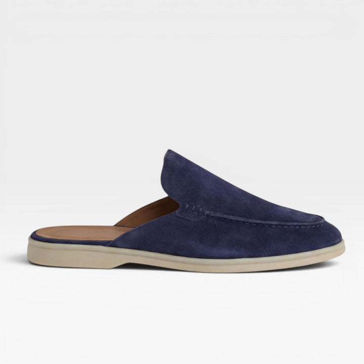 Mules en daim pour hommes – Mocassins décontractés sans talon à enfiler