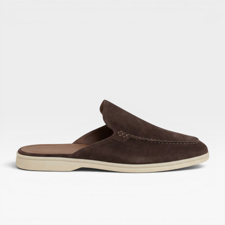 Mules en daim pour hommes – Mocassins décontractés sans talon à enfiler