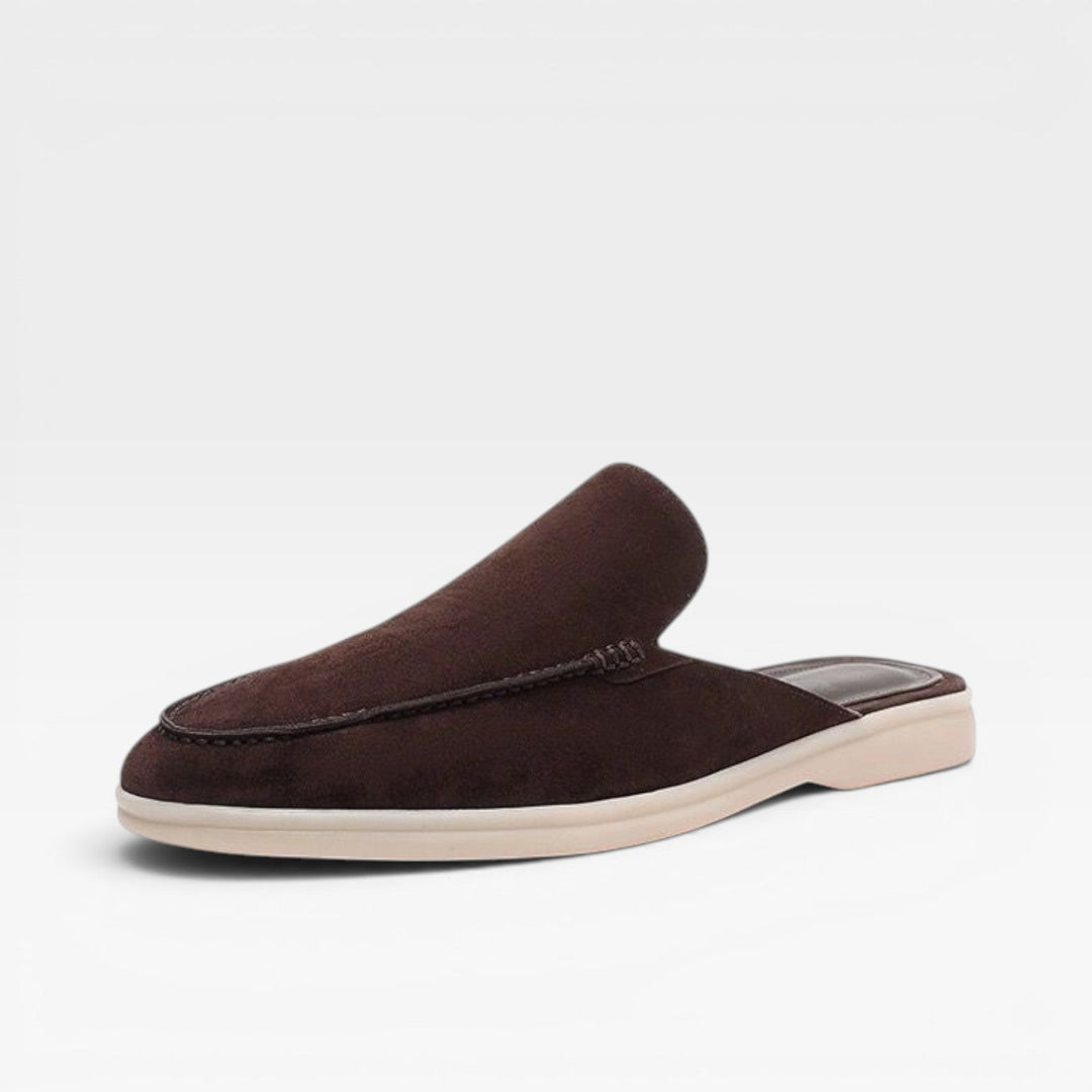 Mules en daim pour hommes – Mocassins décontractés sans talon à enfiler