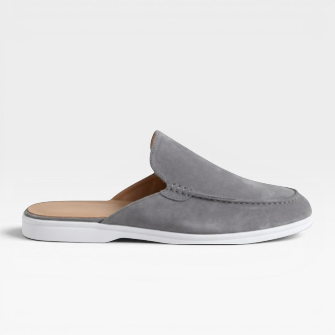 Mules en daim pour hommes – Mocassins décontractés sans talon à enfiler