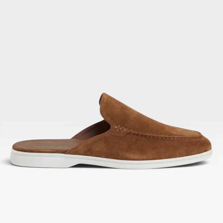 Mules en daim pour hommes – Mocassins décontractés sans talon à enfiler