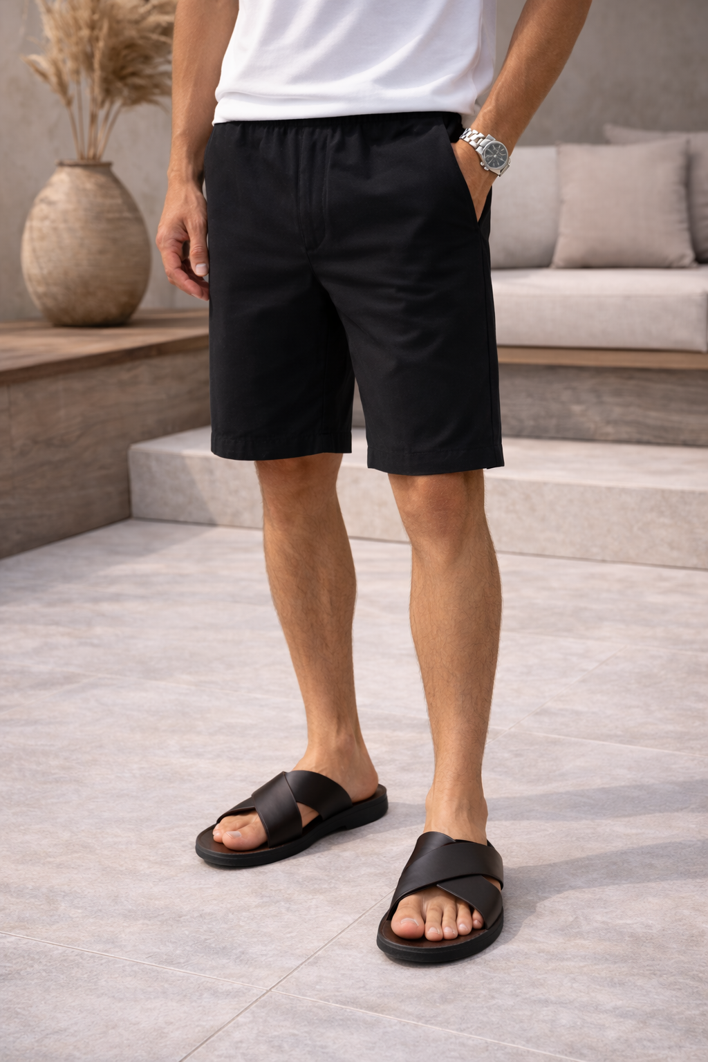Sandales en cuir à brides croisées pour hommes – Style d&