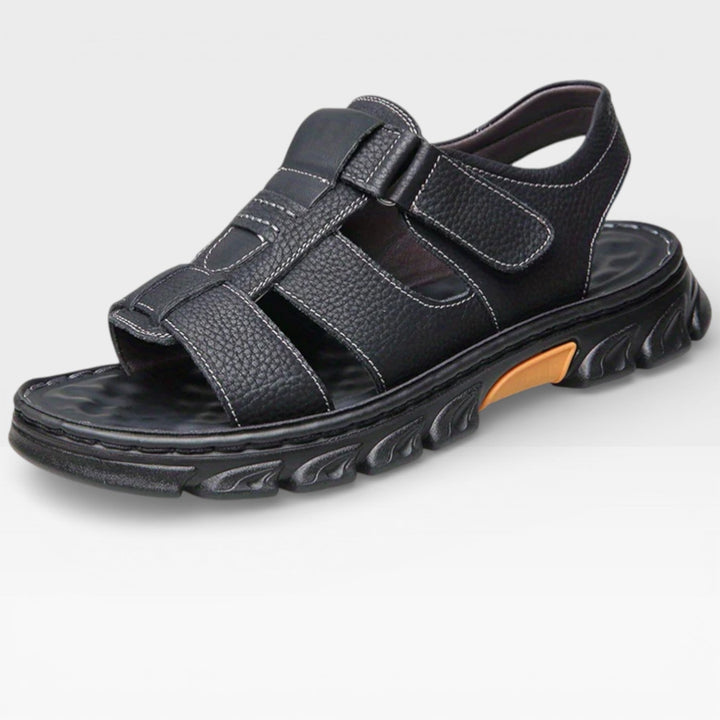 Sandales en cuir à semelle souple pour hommes pour l&