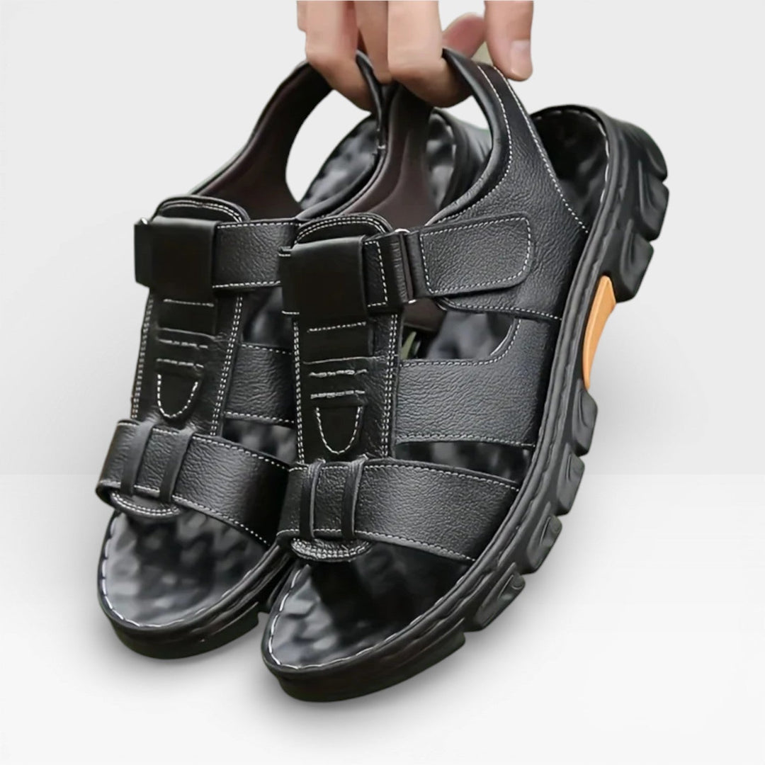 Sandales en cuir à semelle souple pour hommes pour l&