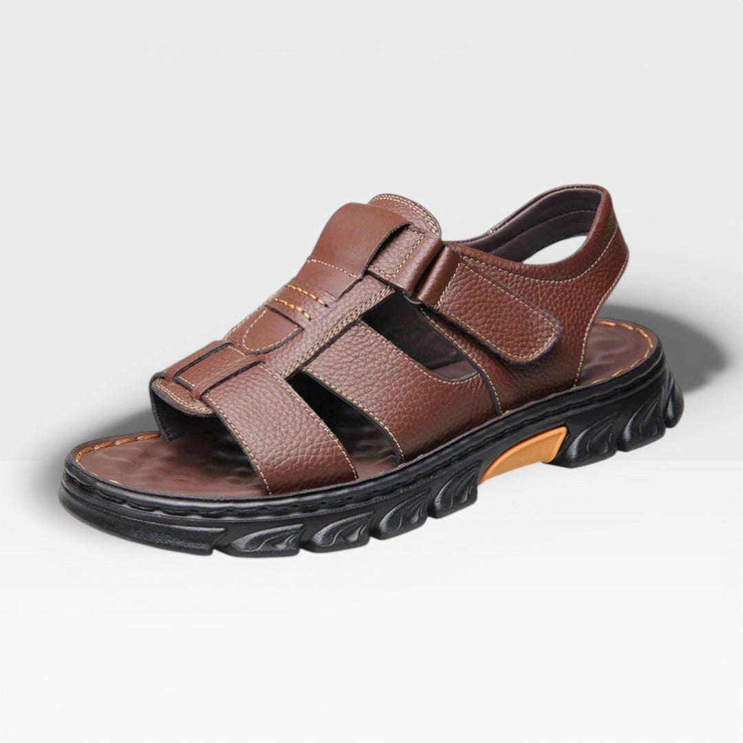 Sandales en cuir à semelle souple pour hommes pour l&