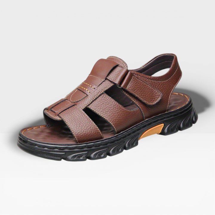 Sandales en cuir à semelle souple pour hommes pour l&