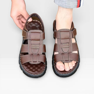 Sandales en cuir à semelle souple pour hommes pour l&