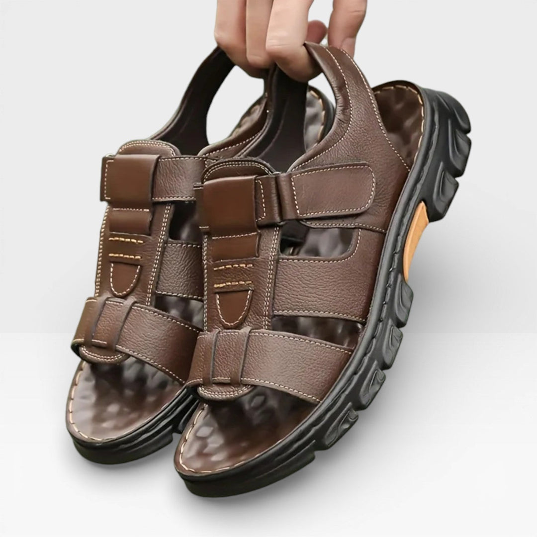 Sandales en cuir à semelle souple pour hommes pour l&