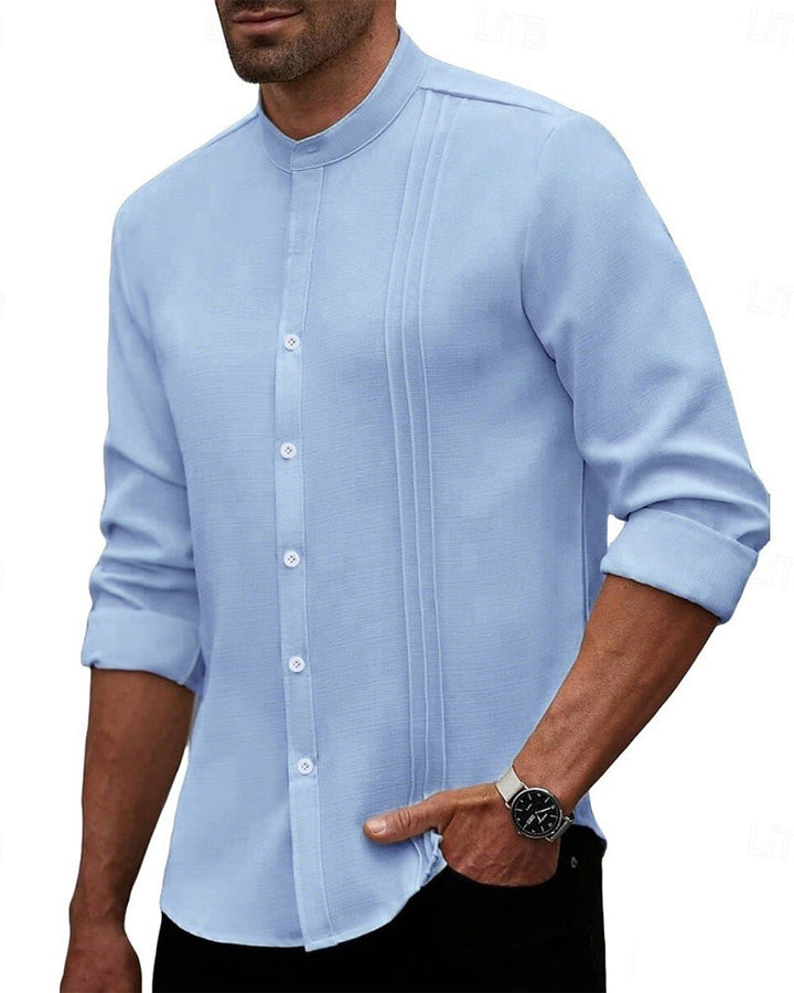 Chemise Hommes Mode Mini Col Mandarin