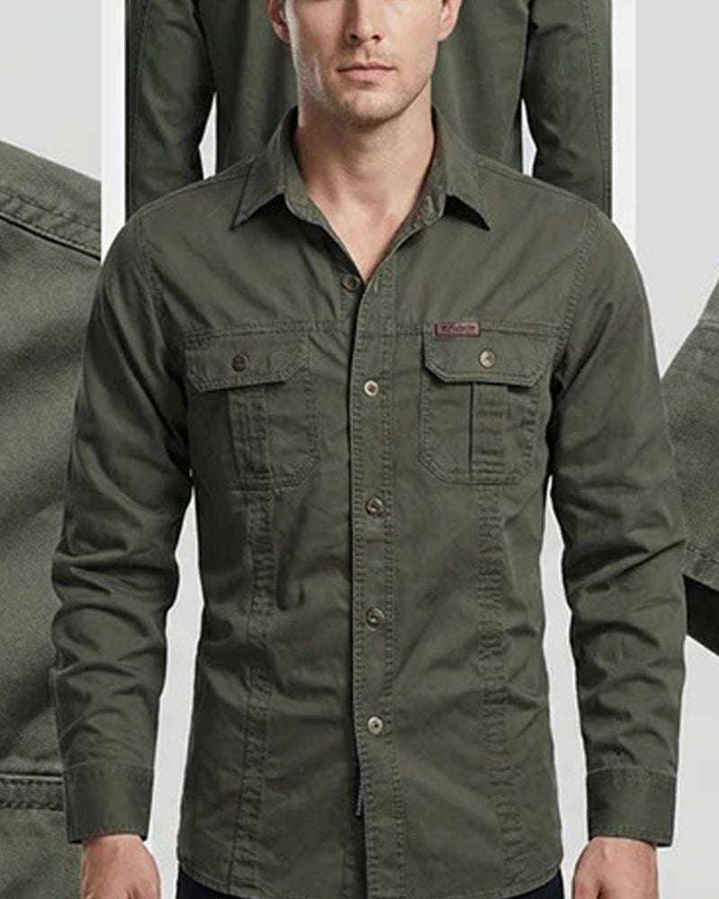 Chemise Homme Vêtement De Travail Poche Unie