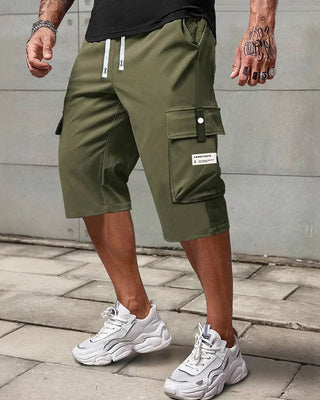 Pantalon Homme Décontracté Cordon Capri Cargo