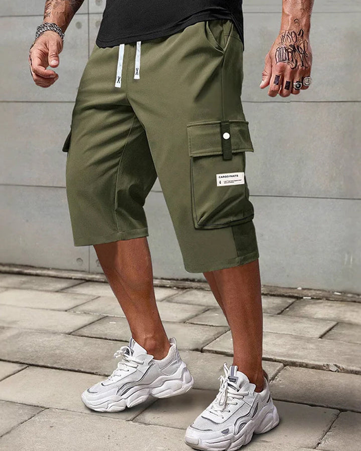 Pantalon Homme Décontracté Cordon Capri Cargo