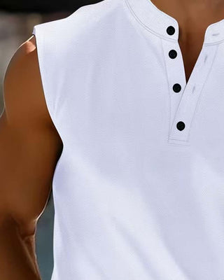 Débardeur Homme Henley Uni Sport