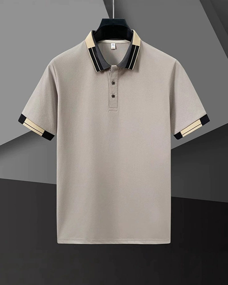 Chemise Bloc De Couleur Manche Courte Polo