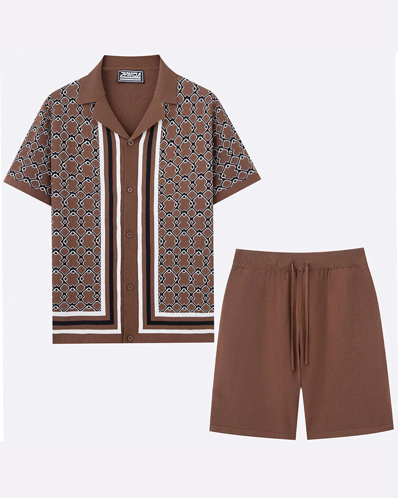 Ensemble Cardigan Manches Courtes Et Short Deux Pièces