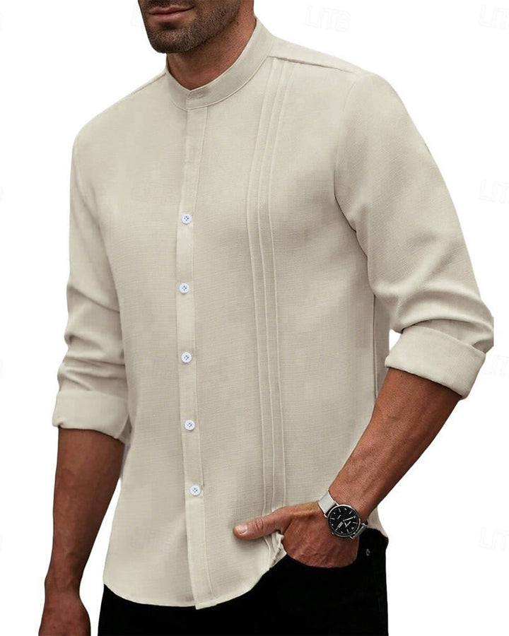 Chemise Hommes Mode Mini Col Mandarin