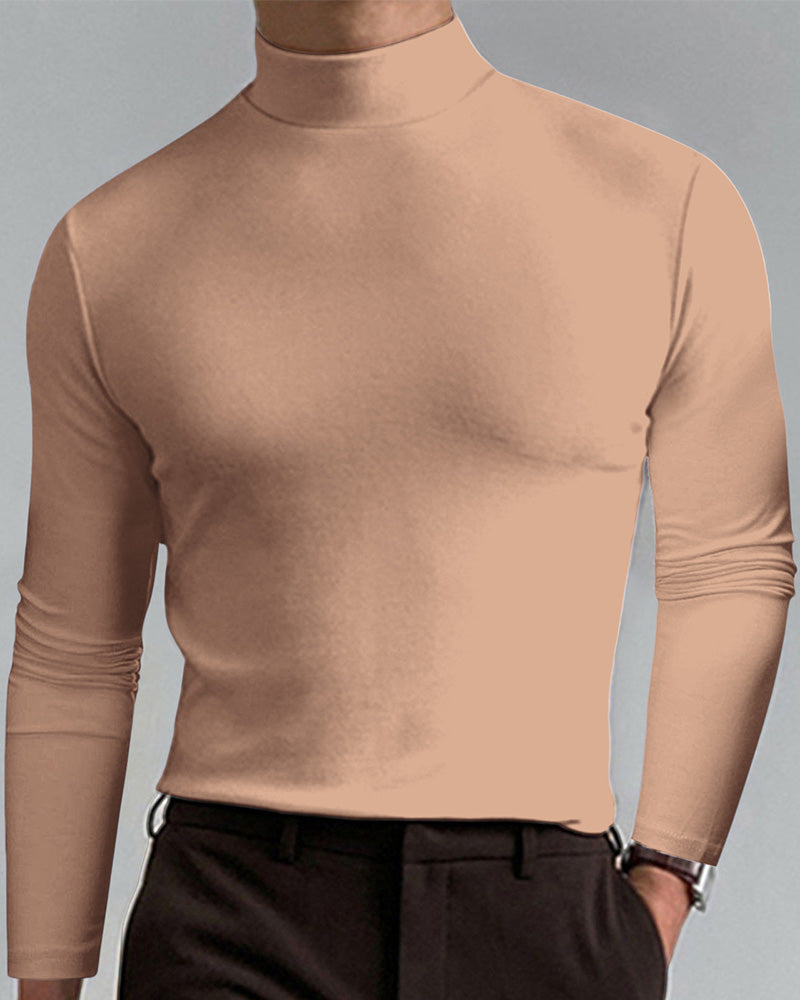 T-Shirt À Manches Longues Pour Homme Avec Col Ajusté