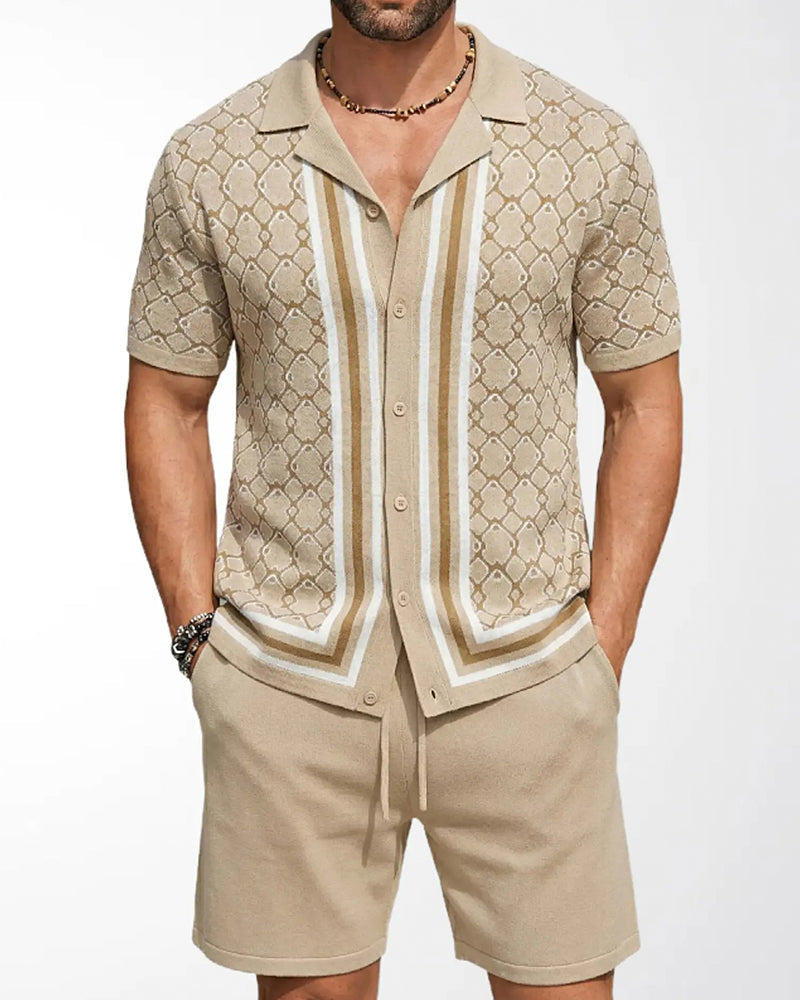Ensemble Cardigan Manches Courtes Et Short Deux Pièces