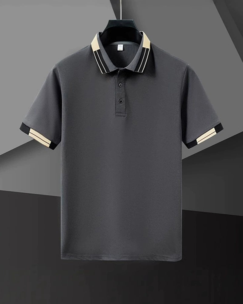 Chemise Bloc De Couleur Manche Courte Polo