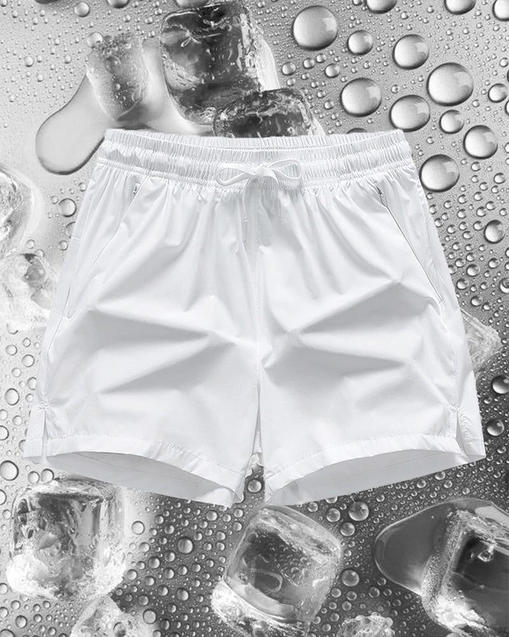 Shorts Hommes Taille Élastique Poche Séchage Rapide Ice-Soie Sport