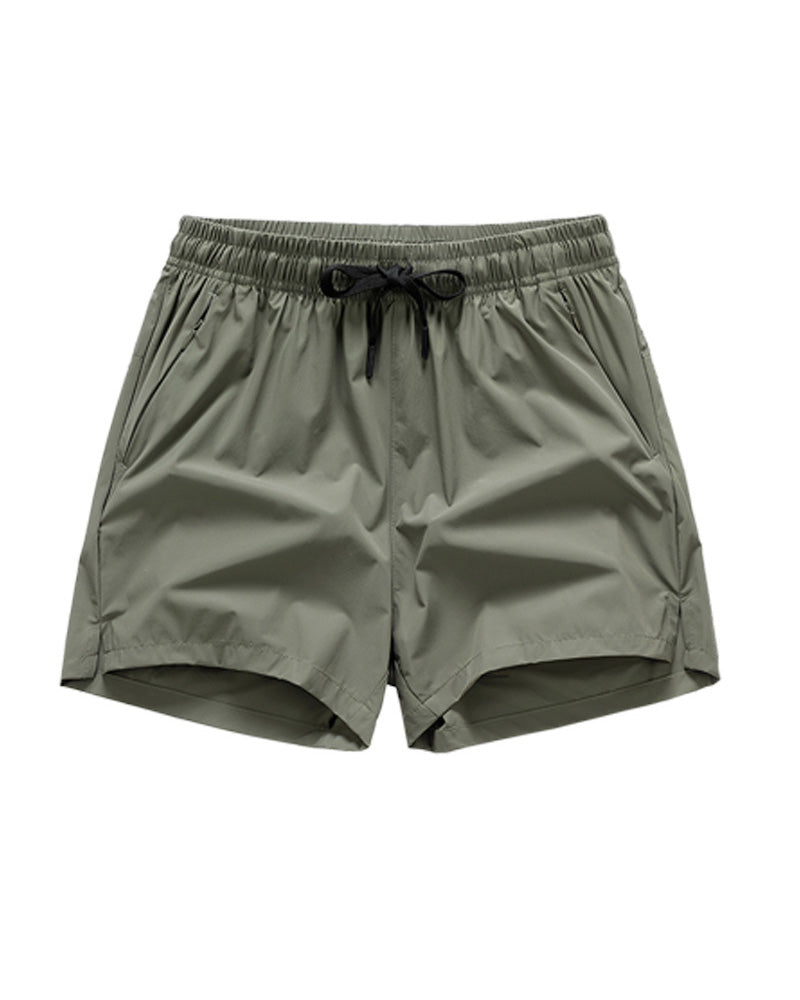 Shorts Hommes Taille Élastique Poche Séchage Rapide Ice-Soie Sport