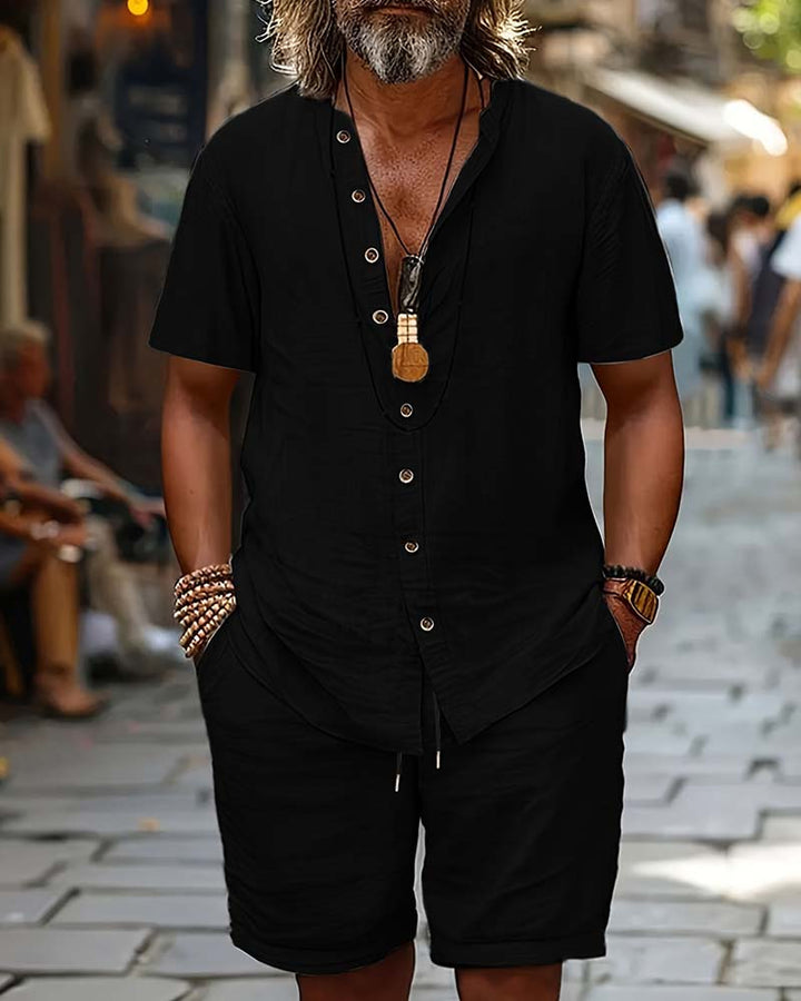 Ensemble Hommes Chemise Manches Courtes Et Short