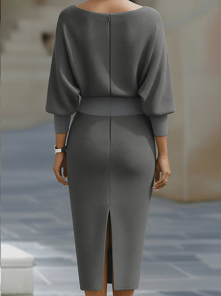 Alice | Robe midi drapée blanche
