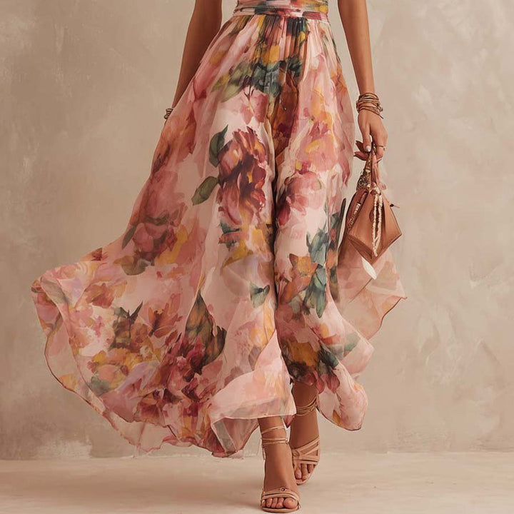 Félicie | Robe Maxi Asymétrique en Mousseline