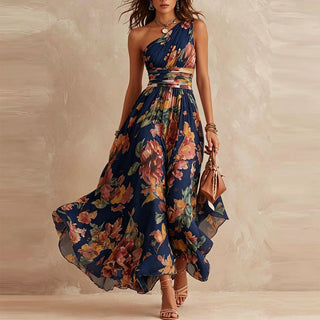 Félicie | Robe Maxi Asymétrique en Mousseline