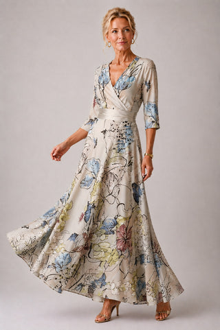 Julie | Robe Fleurie à Manches 3/4