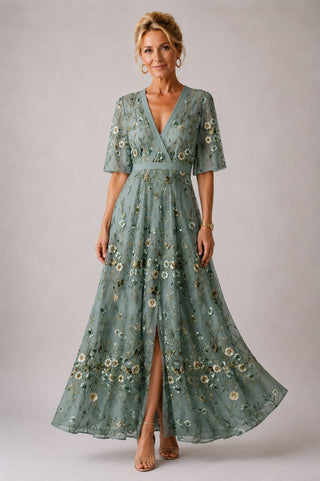 Julie | Robe Fleurie à Manches 3/4