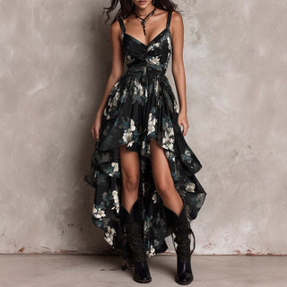 Marthe | Robe Asymétrique Fleurie