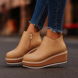 Coralie | Bottines Compensées à Zip Latéral