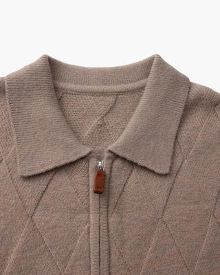 Gilet à capuche à fermeture éclair en tricot Heritage Diamond